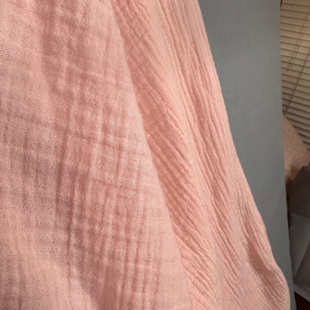 Gauze Shirt M Pink We The Free Oversized Frayed Boho Coastal Cottagecore Pnk - Picture 6 of 7